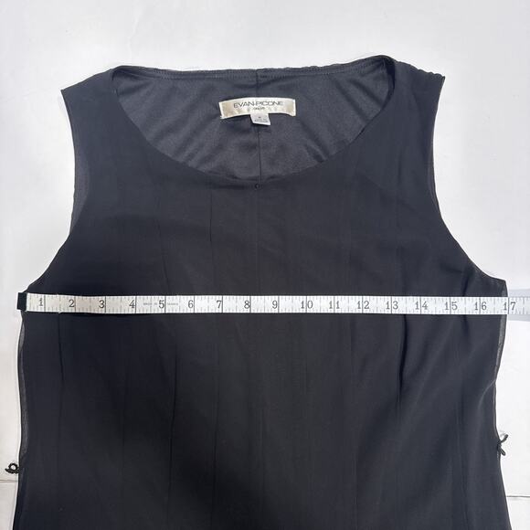 Vintage Evan Picone Ruffle Chiffon Black Fit & Flare Dress Size 4 - Picture 12 of 14